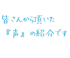 お客様からの声 文字